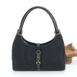 Gucci Jackie 002-1068 Leather Tote Bag Shoulder Handbag Black Women's